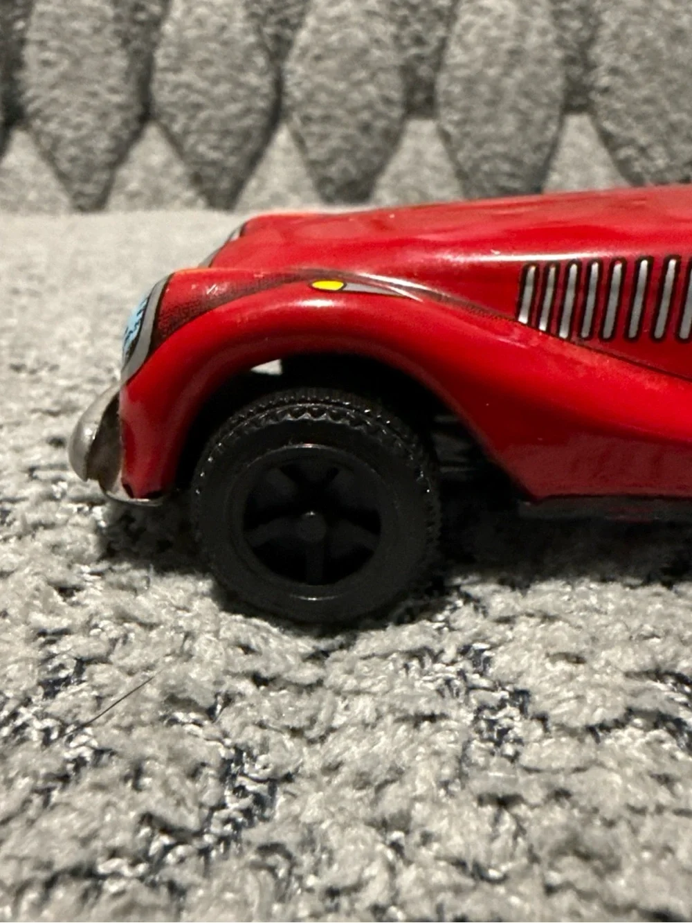 VINTAGE 1960S TIN PLATE FRICTION DRIVE KASHIWAI LUCKY TOY JAPAN MG SPORTS CAR